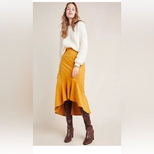 Maeve Cosima Flounced Midi Skirt